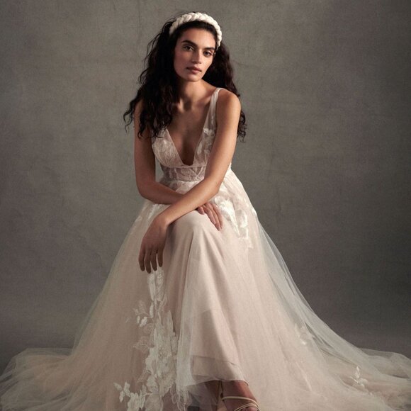 Anthropologie BHLDN Willowby by Watters Galatea A-Line Tulle Wedding Gown Size 2